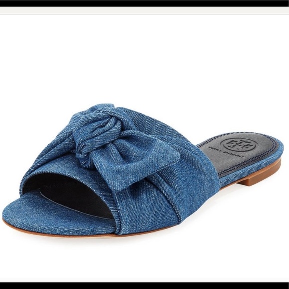 TORY BURCH Annabelle Bow Slide Denim Chamb… - Picture 4 of 15